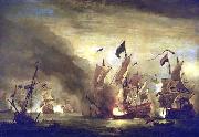 Willem Van de Velde The Younger Royal James  at the Battle of Solebay oil painting on canvas